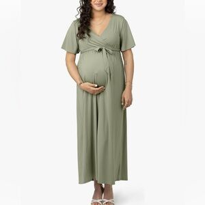 NWT GREEN KINDRED BRAVERLY MATERNITY WRAP DRESS